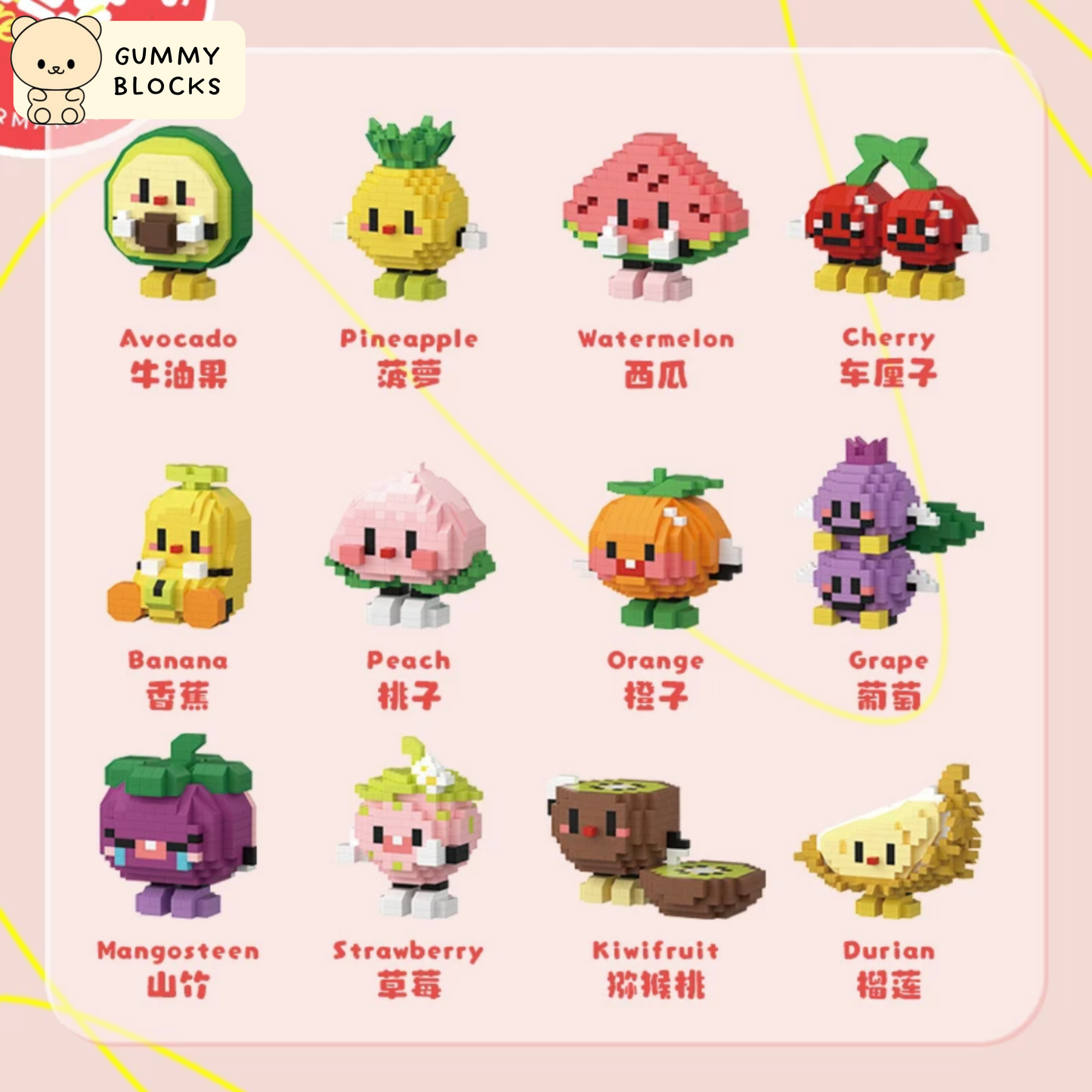 Happy Fruit Friends Nano Blocks