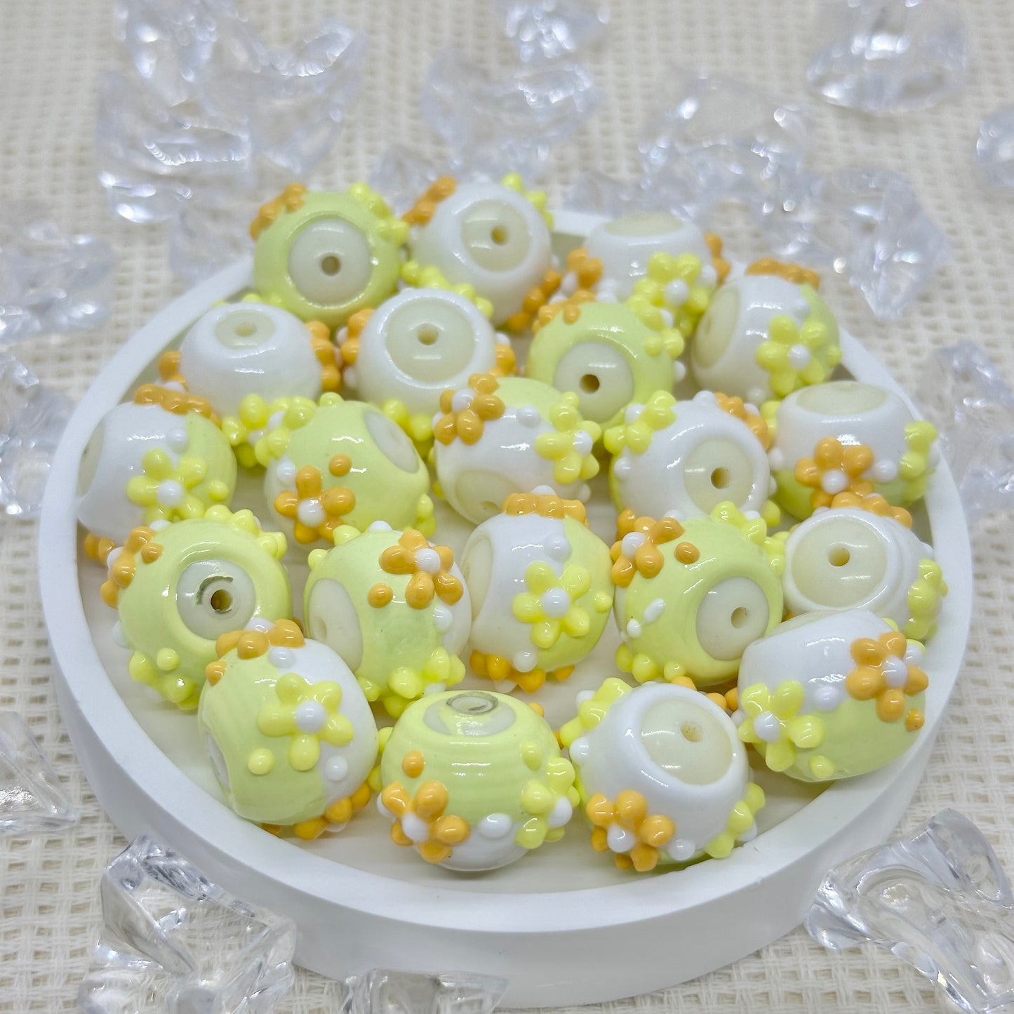 Handpainted Beads: Lotus