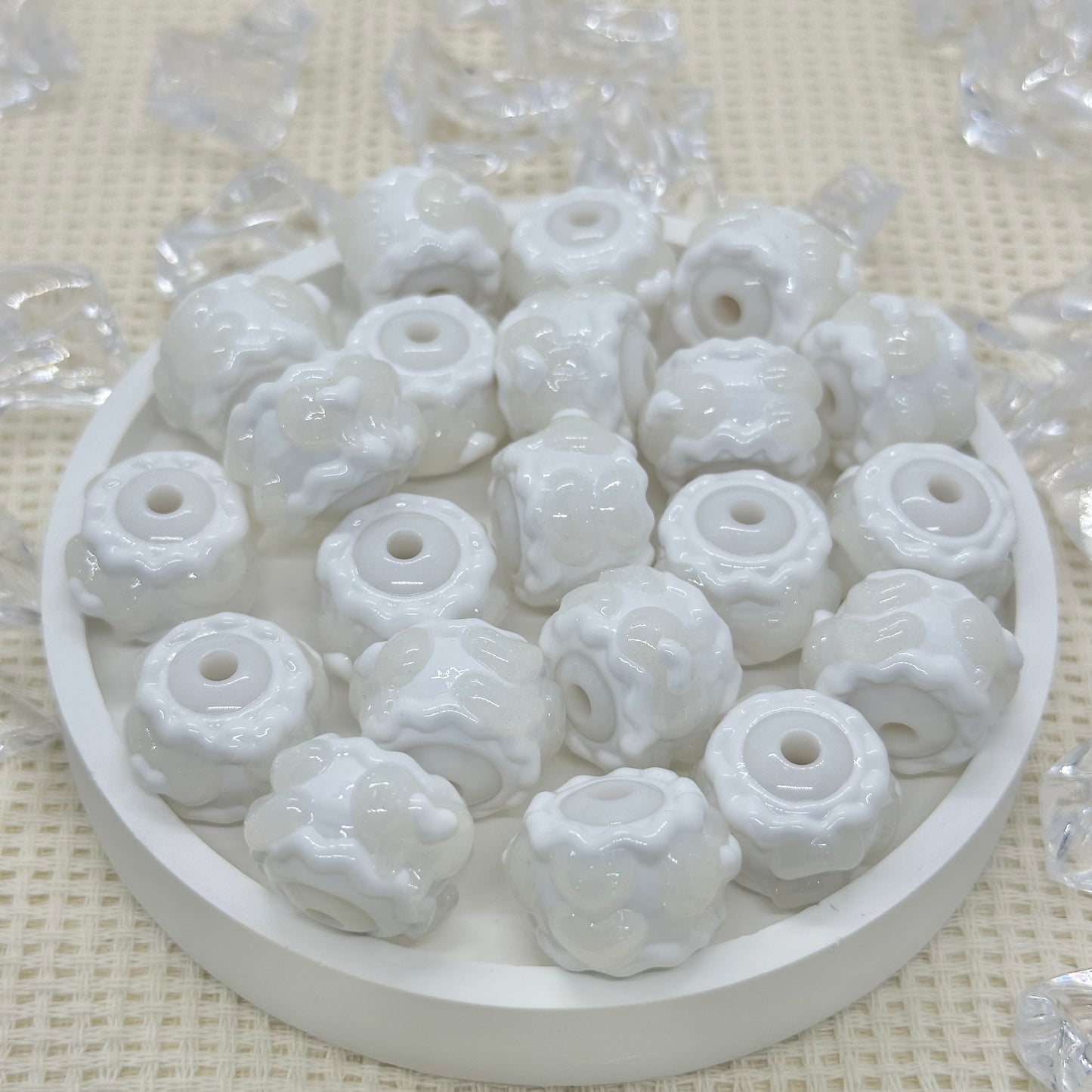 HandPainted Beads: Ribbon Bone