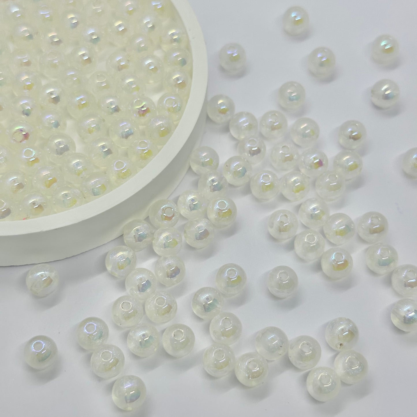AB Beads: 8mm Transparent Beads