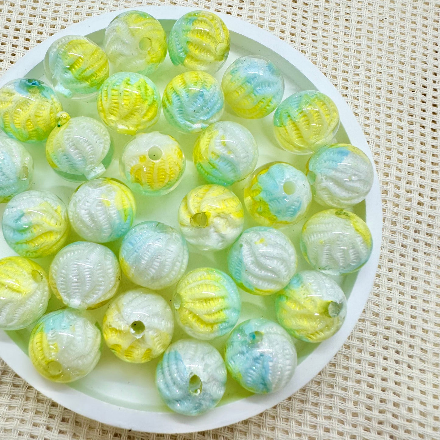 Resin Beads: Textured Lime Gumball