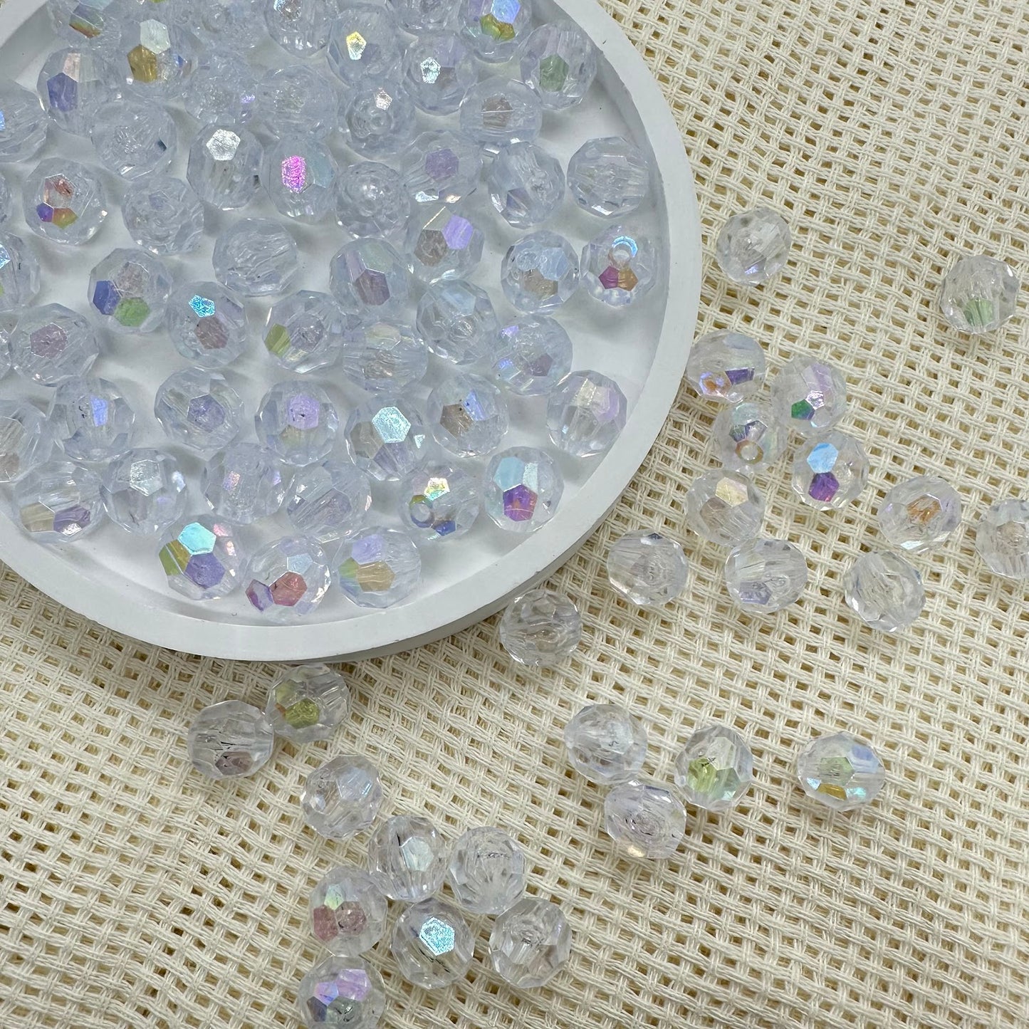 Acrylic Beads: 10mm Transparent Disco Ball
