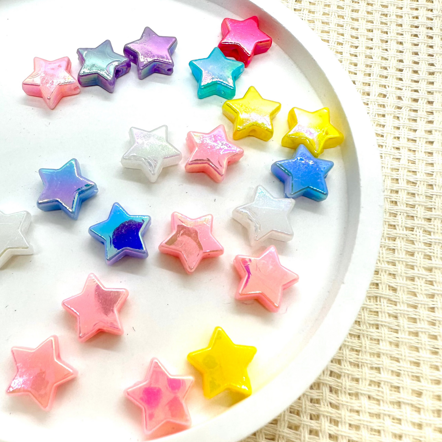 Iridescent Beads: 10mm Stars