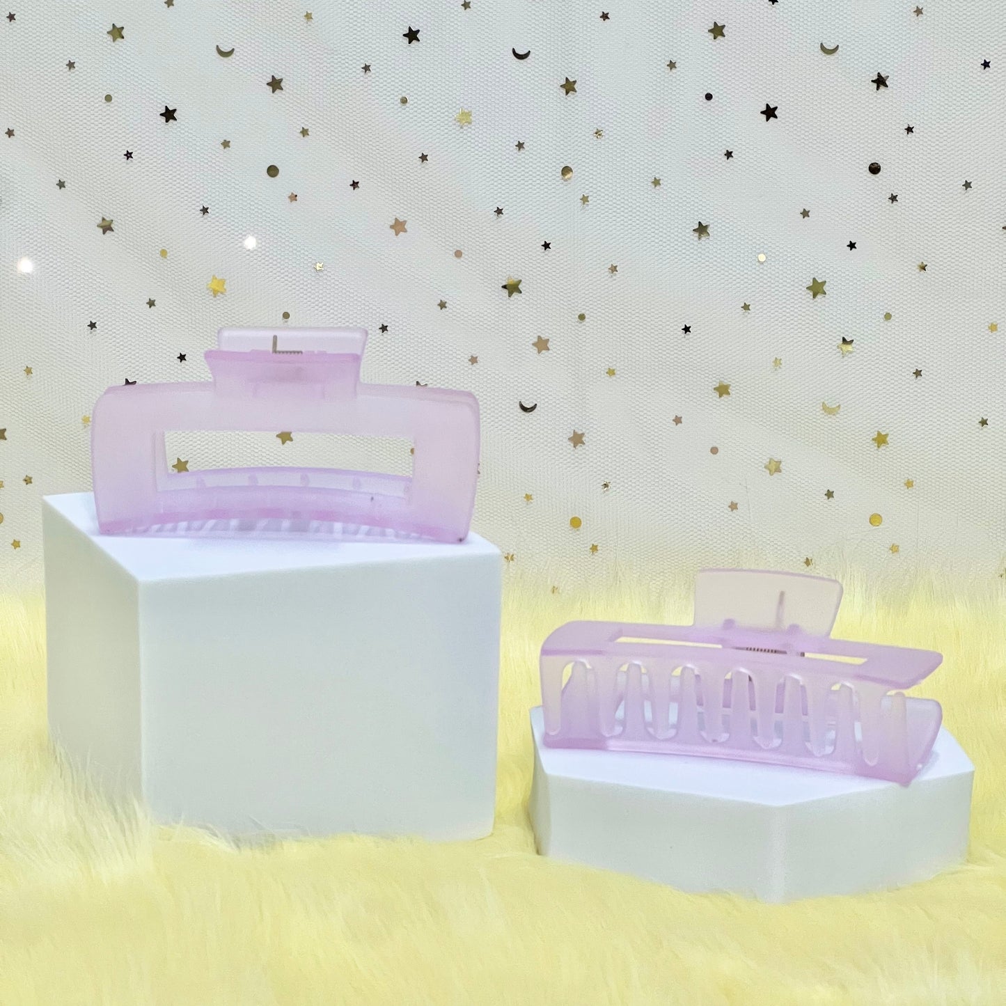 Clear Claw Clip: Rectangle - Macarons (Assorted Colors)