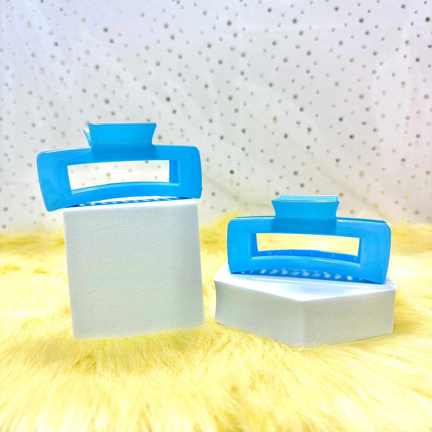 Glossy Claw Clip: Rectangle - Rainbow (Assorted Colors)
