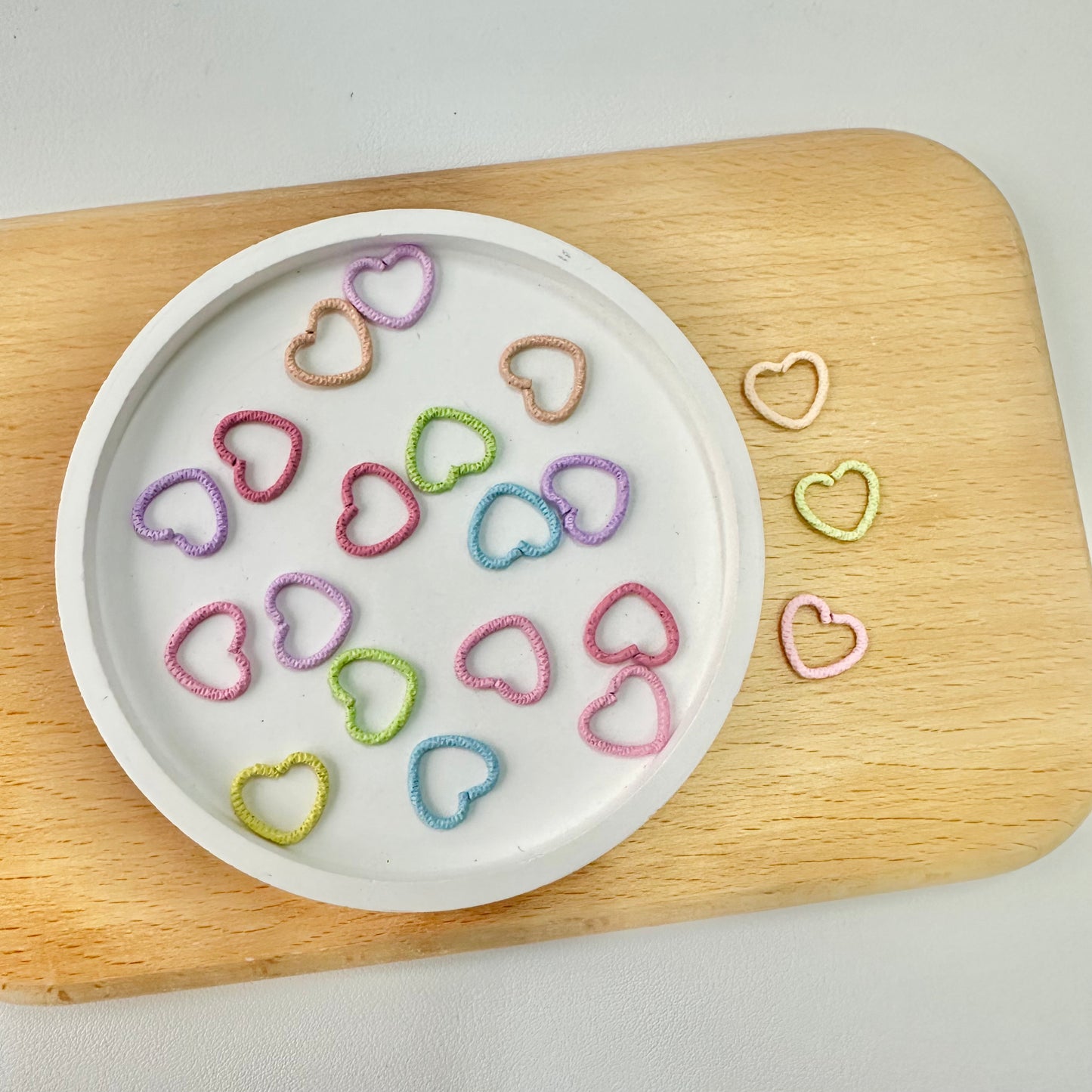 Heart Jump Rings (Assorted Pastel Colors, Pack of 20)