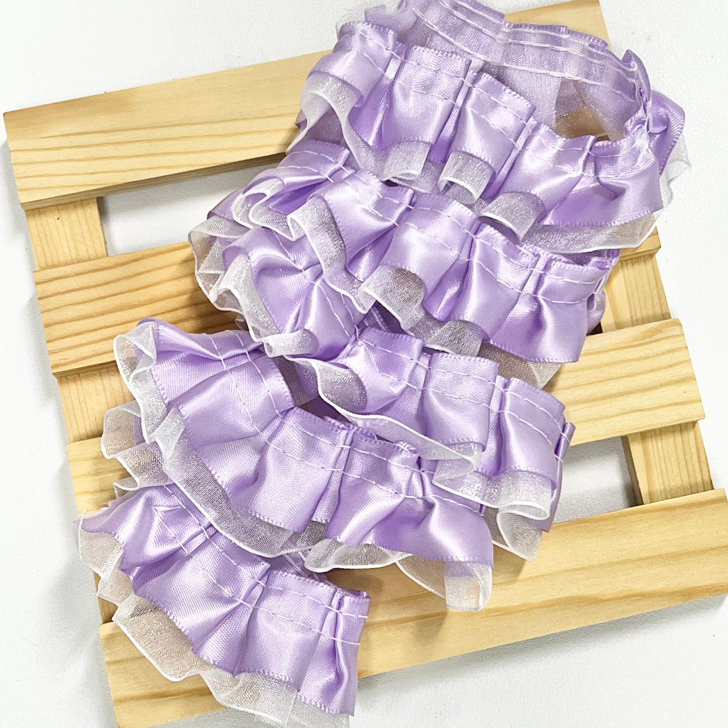 100cm Satin-Mesh Ribbon: Purple