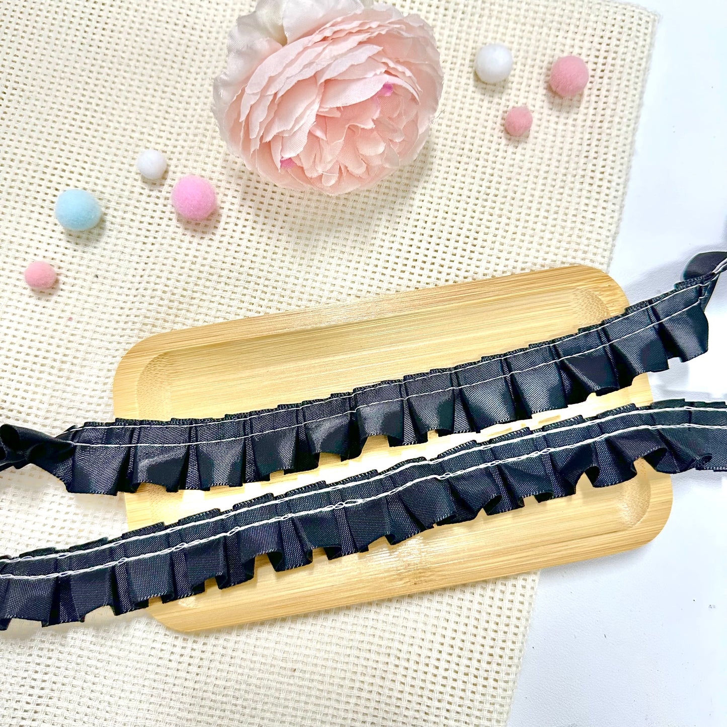 100cm Satin Ribbon: Black