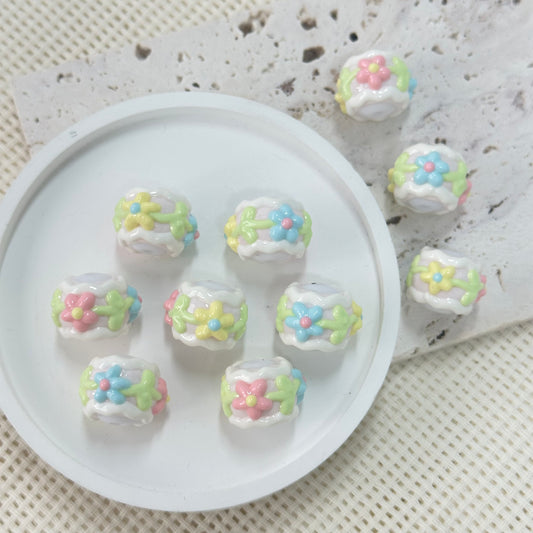 Handpainted Beads: Flower Garden