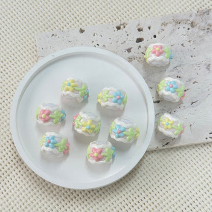 Handpainted Beads: Flower Garden