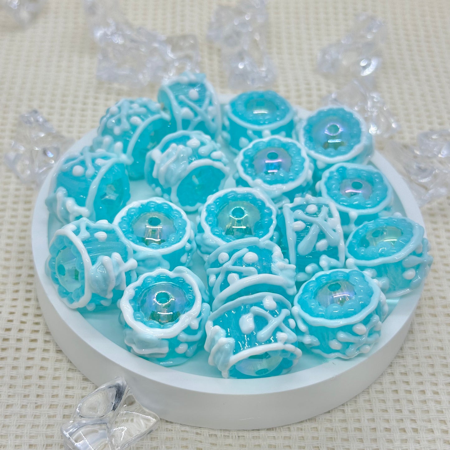 HandPainted Beads: Glacier