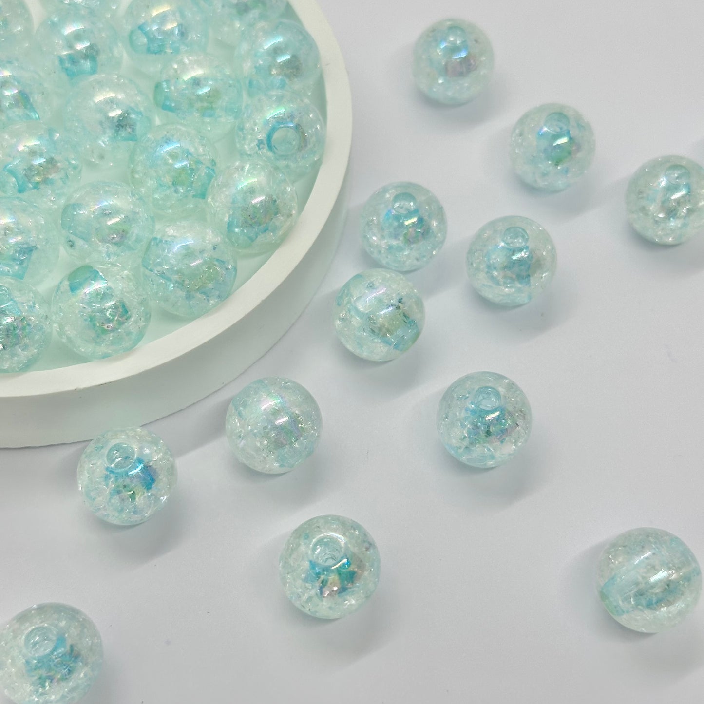 AB Beads: 15mm Round Cracked Beads