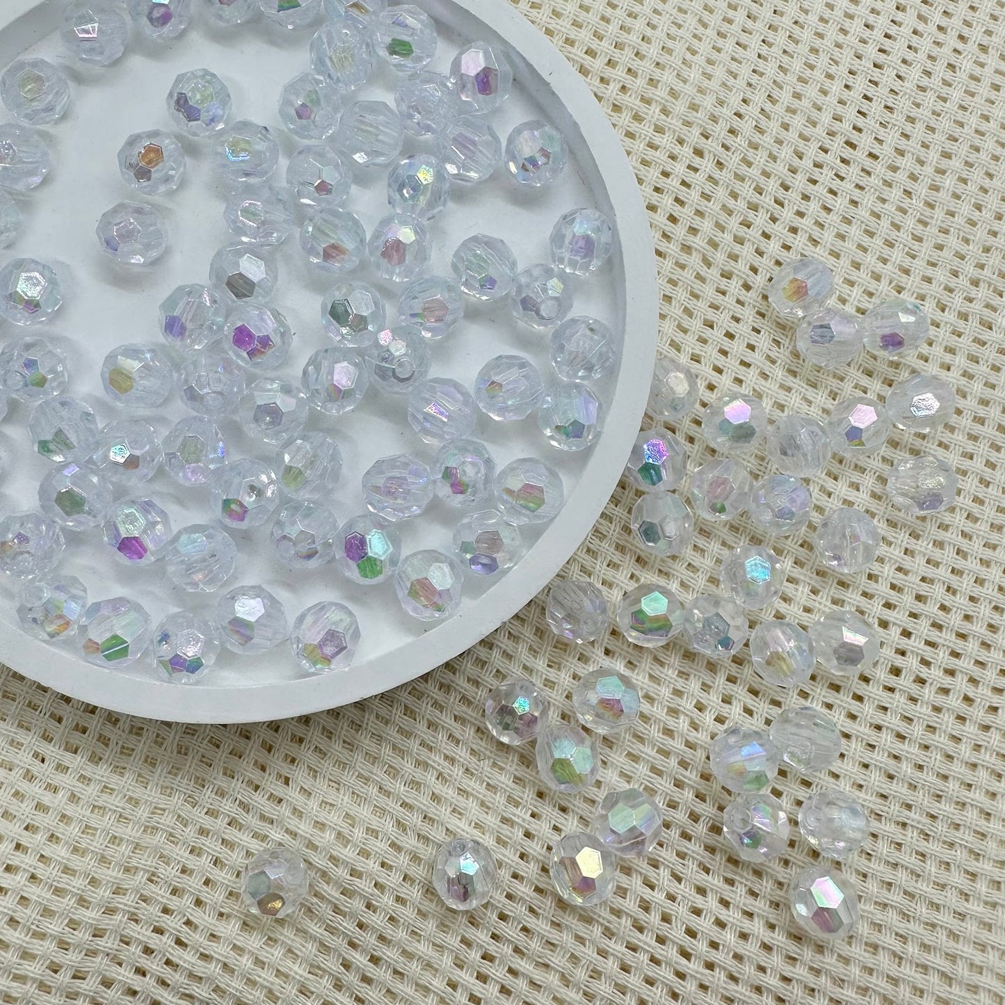Acrylic Beads: 8mm Transparent Disco Ball