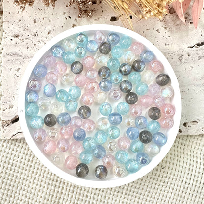 8mm AB Iridescent Glitter Beads (Assorted Colors)