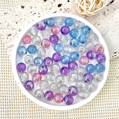 10mm AB Iridescent Glitter Beads (Assorted Colors)
