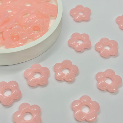 Acrylic Beads: Pastel Flower (Clear)