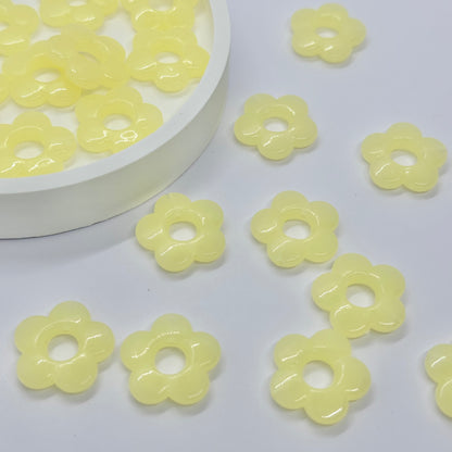 Acrylic Beads: Pastel Flower (Clear)