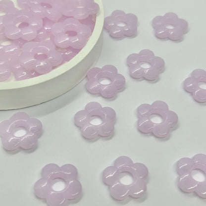 Acrylic Beads: Pastel Flower (Clear)