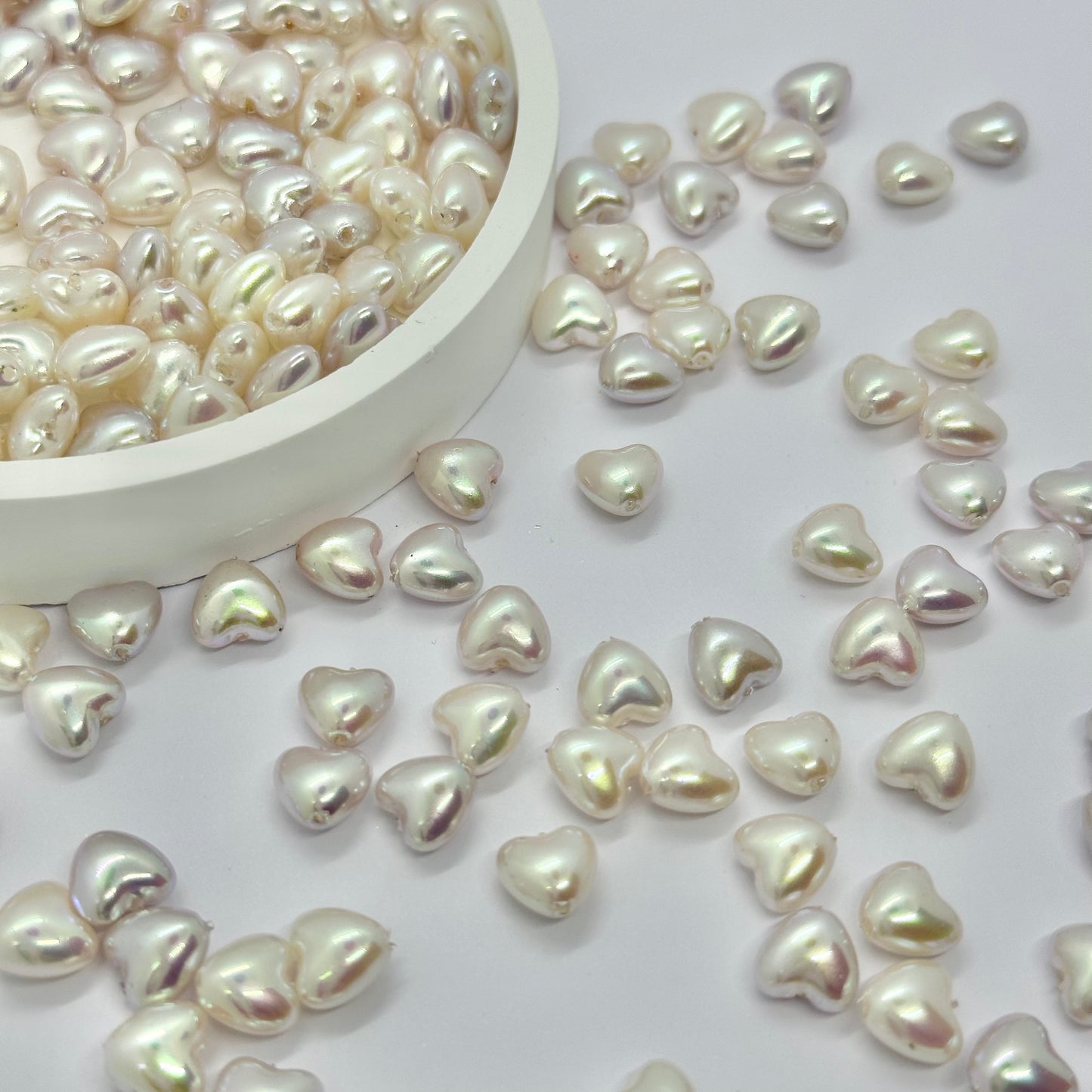 Faux Pearl Beads: Heart