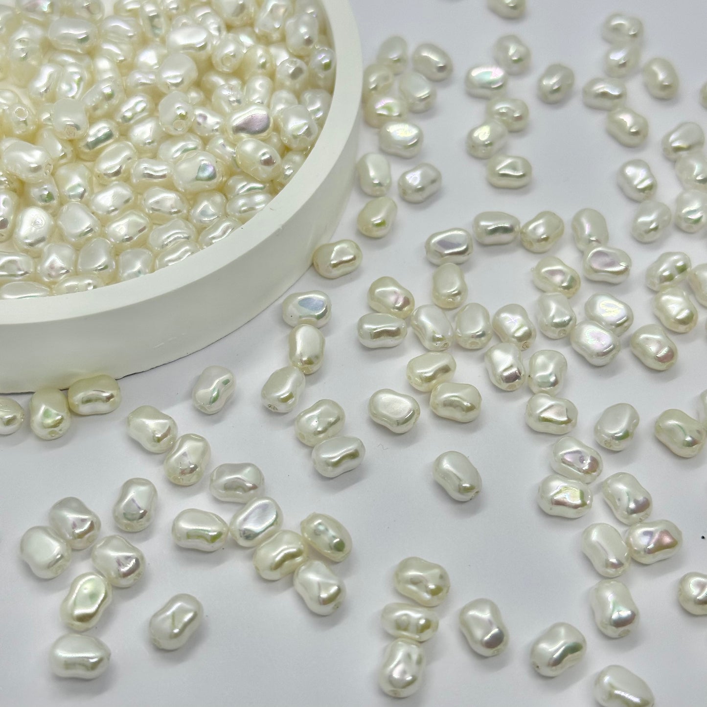 Faux Pearl Beads: Oval