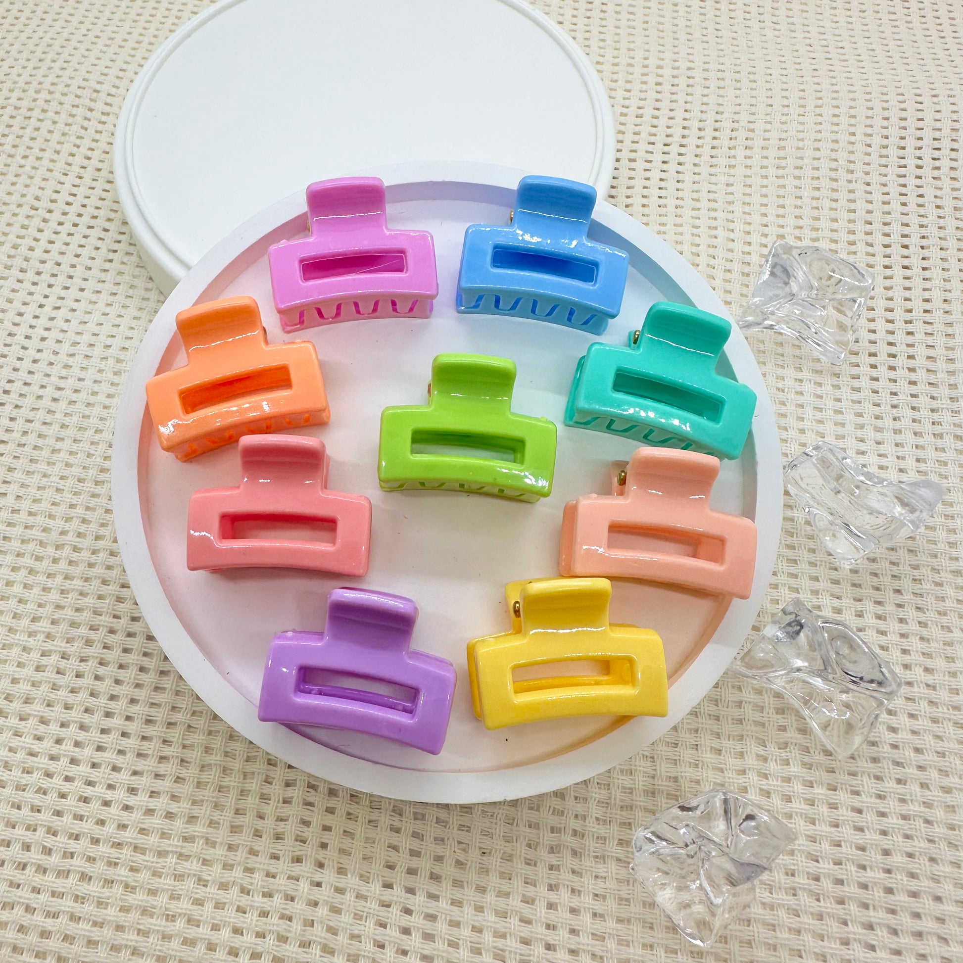 Colorful Mini Clips Mini Clips: Rainbow Rectangle Claw – Gummy DIY