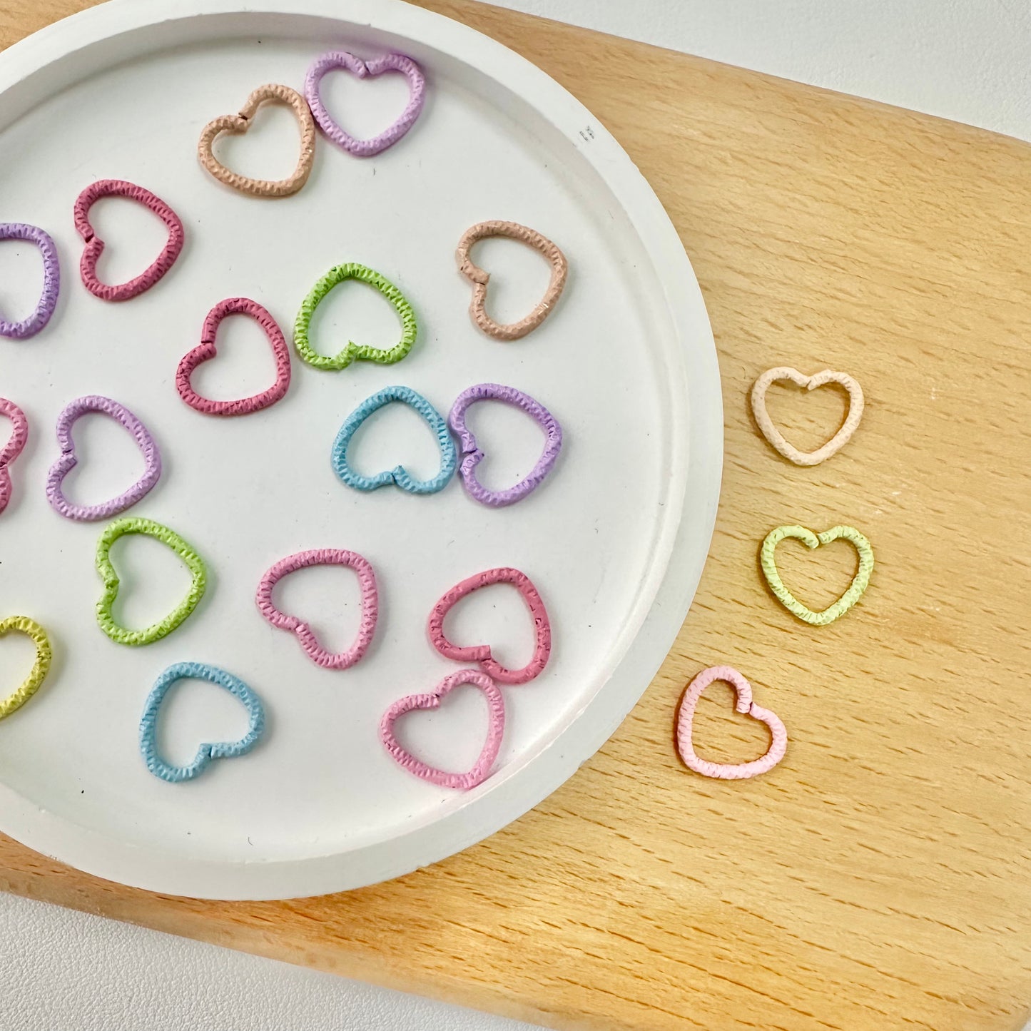 Heart Jump Rings (Assorted Pastel Colors, Pack of 20)