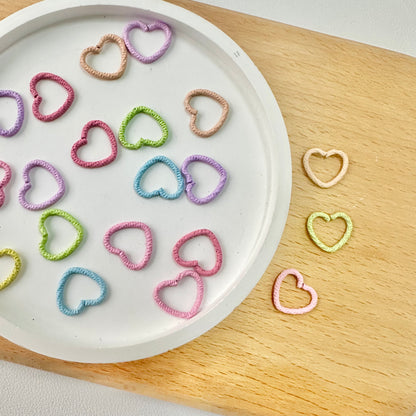 Heart Jump Rings (Assorted Pastel Colors, Pack of 20)