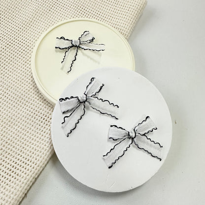3.5cm Lace Ribbon: Black-White