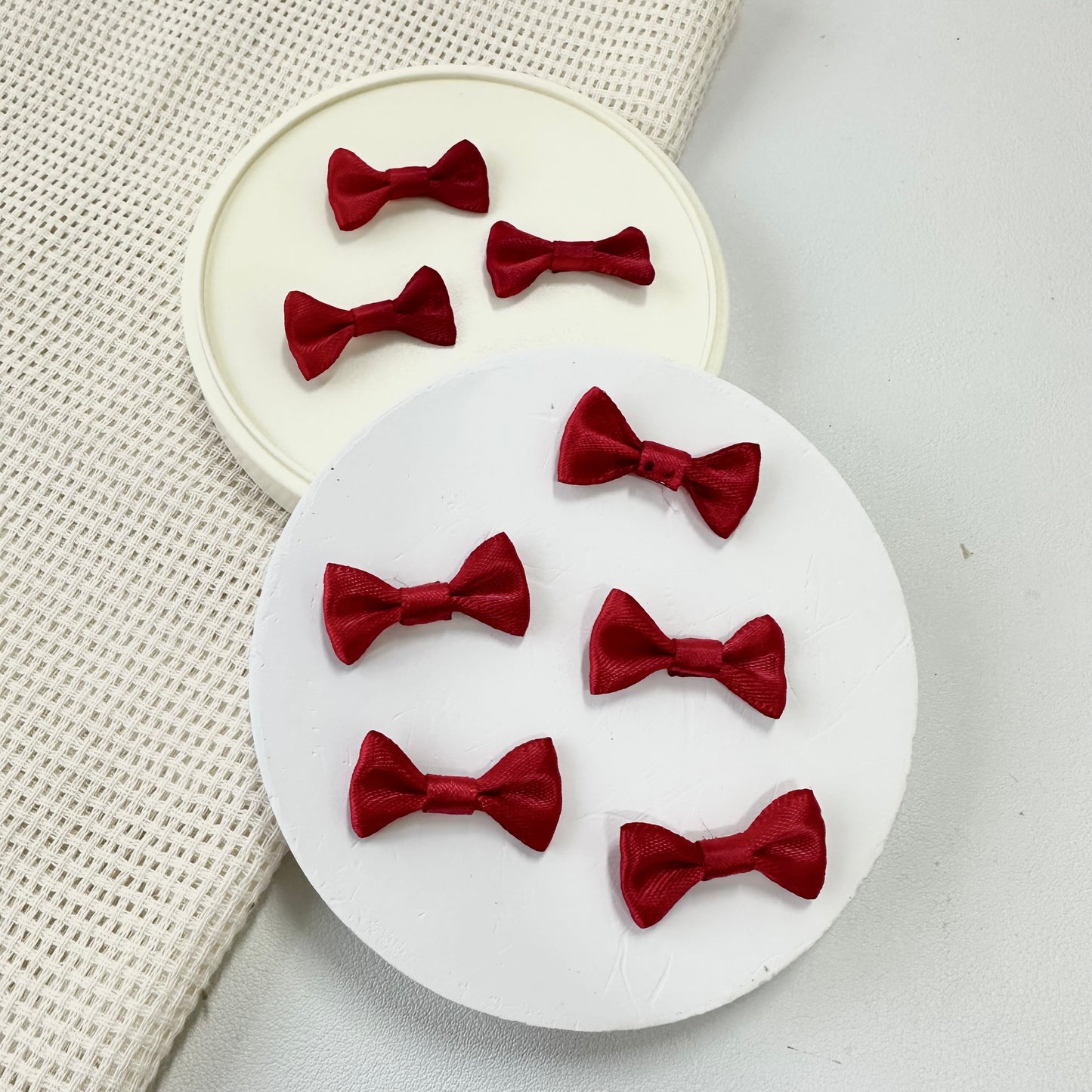 2cm Satin Bow: Wine Red