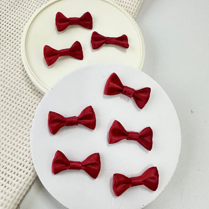 2cm Satin Bow: Wine Red