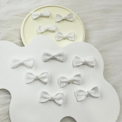2cm Satin Bow: White