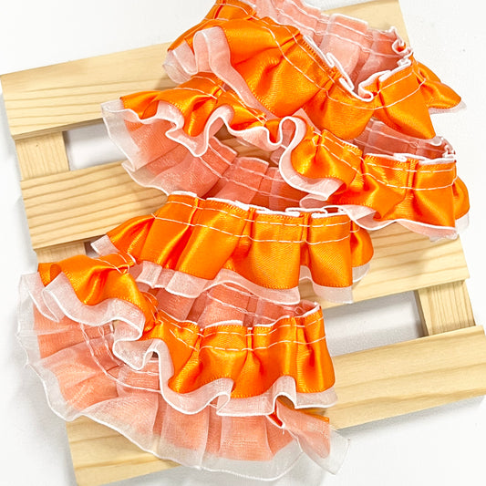 100cm Satin-Mesh Ribbon: Mandarin Orange