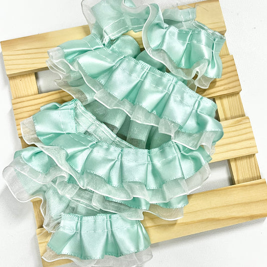 100cm Satin-Mesh Ribbon: Teal Green