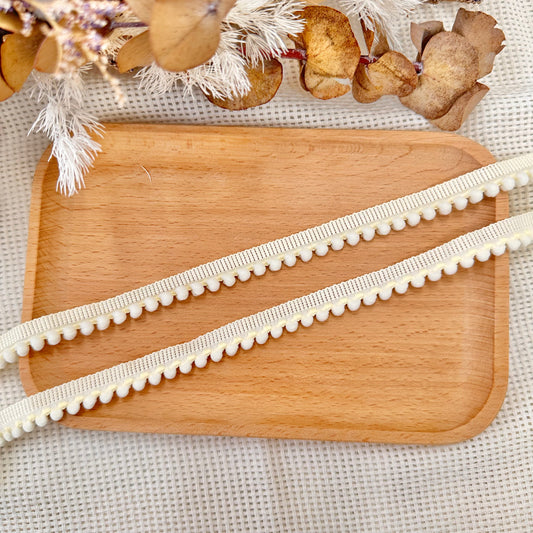 100cm Pom Pom Ribbon: Yellow