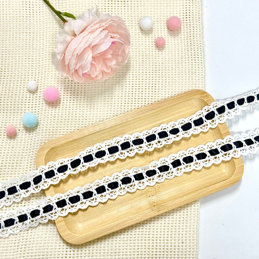 100cm Lace Ribbon: Black