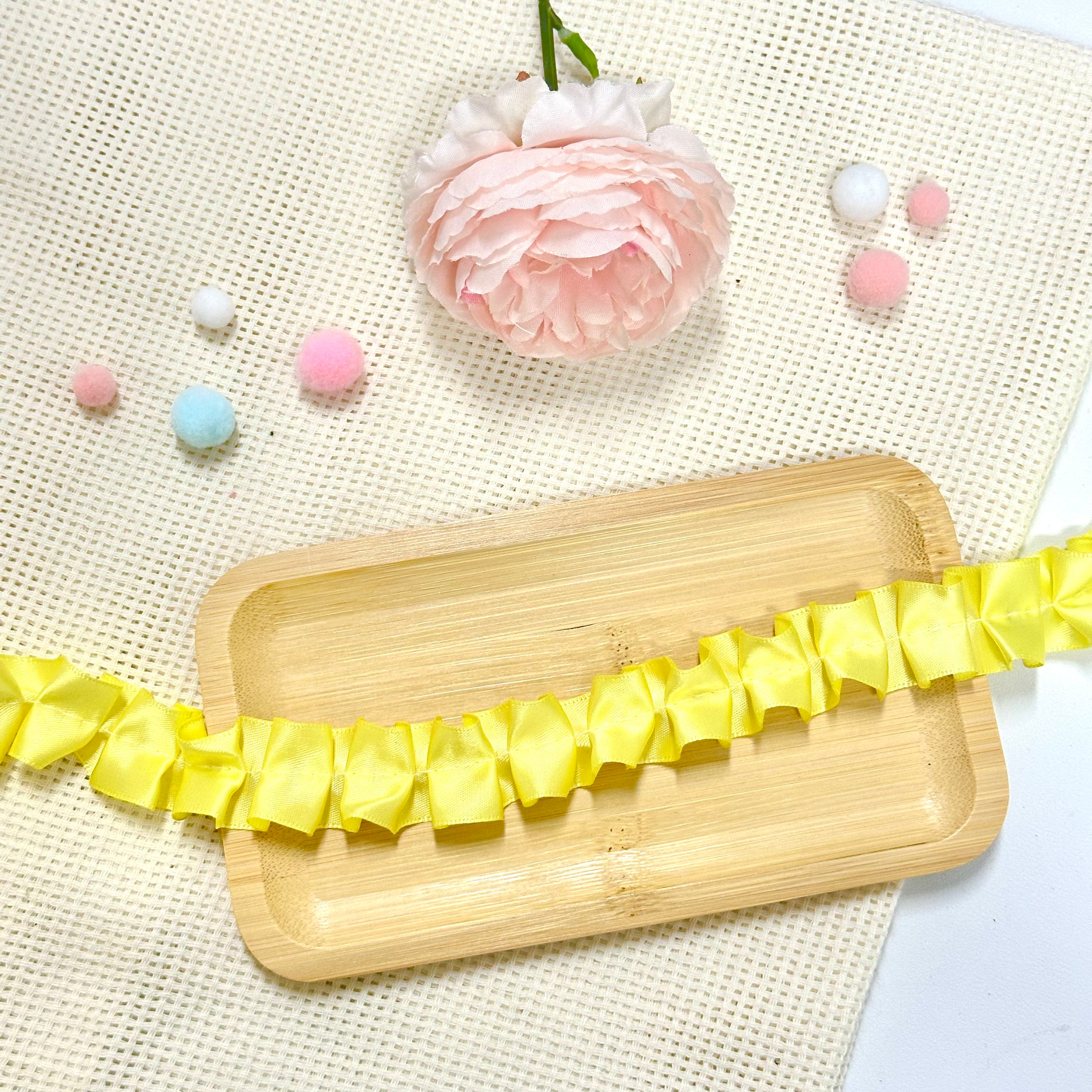 100cm CInched Satin Ribbon: Yellow – Gummy DIY