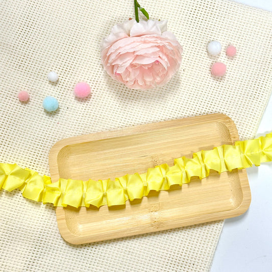 100cm CInched Satin Ribbon: Yellow